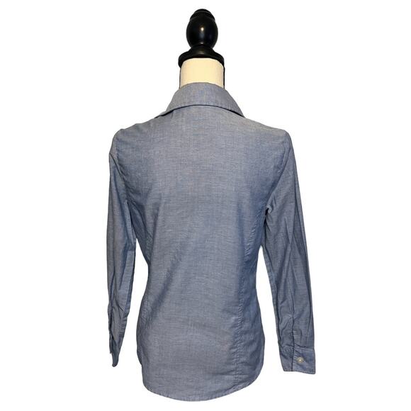 Riders by Lee Chambray Button Down Shirt Womens Size S Easy Care w/ Patch Pocket - Picture 4 of 6